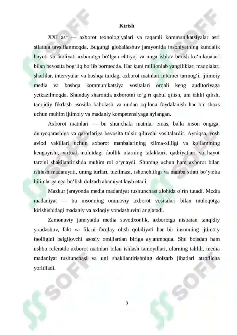 Axborot matnlar bilan ishlash va media madaniyat 3