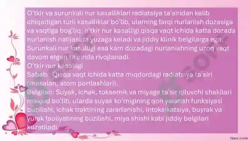 O’tkir va Surinkali nur kasalligi 3