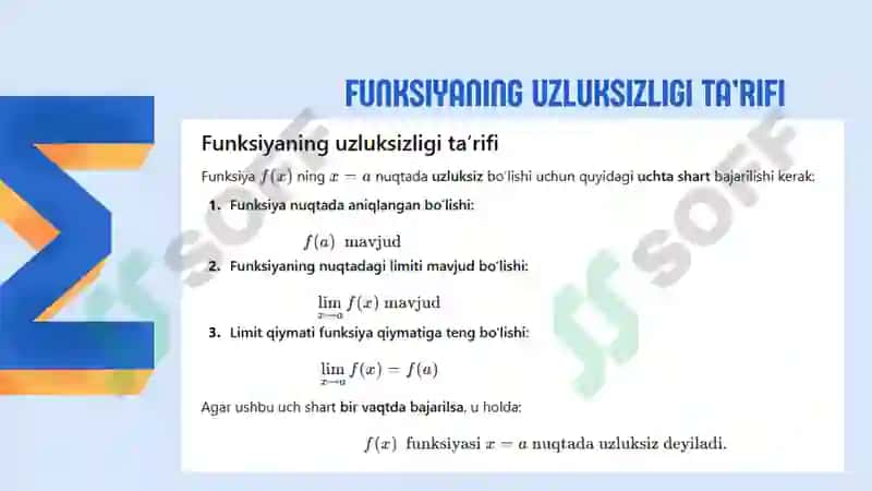 Funksiyaning uzluksizligi 3