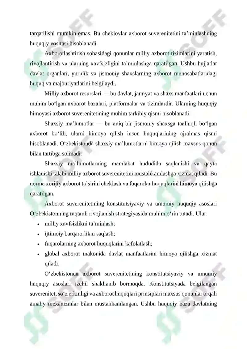 O‘ZBEKISTONDA AXBOROT SUVERENITETI KONSEPSIYASINING HUQUQIY ASOSLARI 3