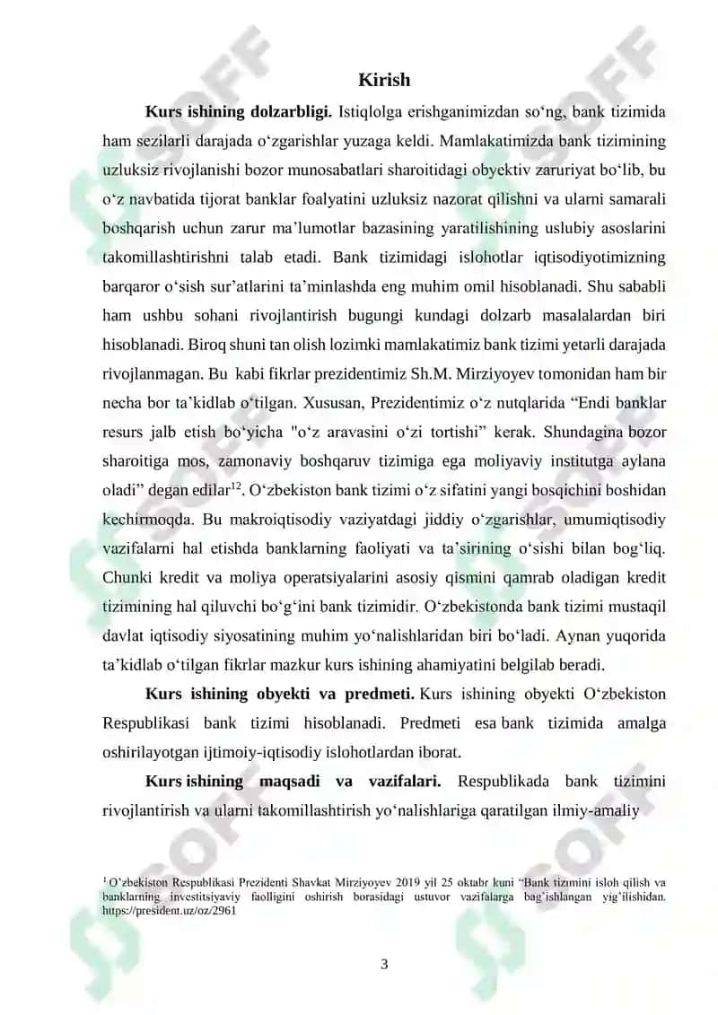 O‘zbekistonda bank tizimini takomillashtirish vazifalari va asosiy yo‘nalishlari 3