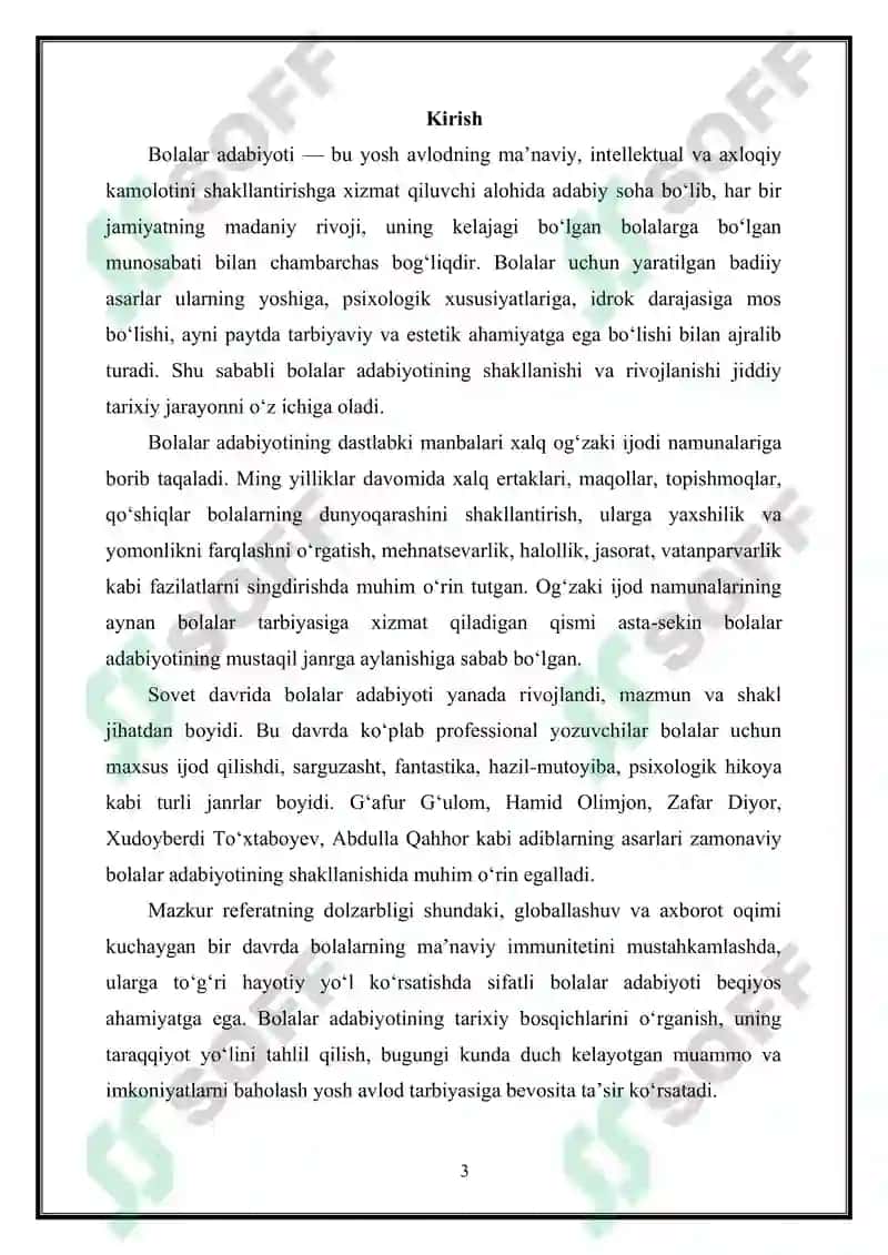 Bolalar adabiyotining rivojlanish bosqichlari 3