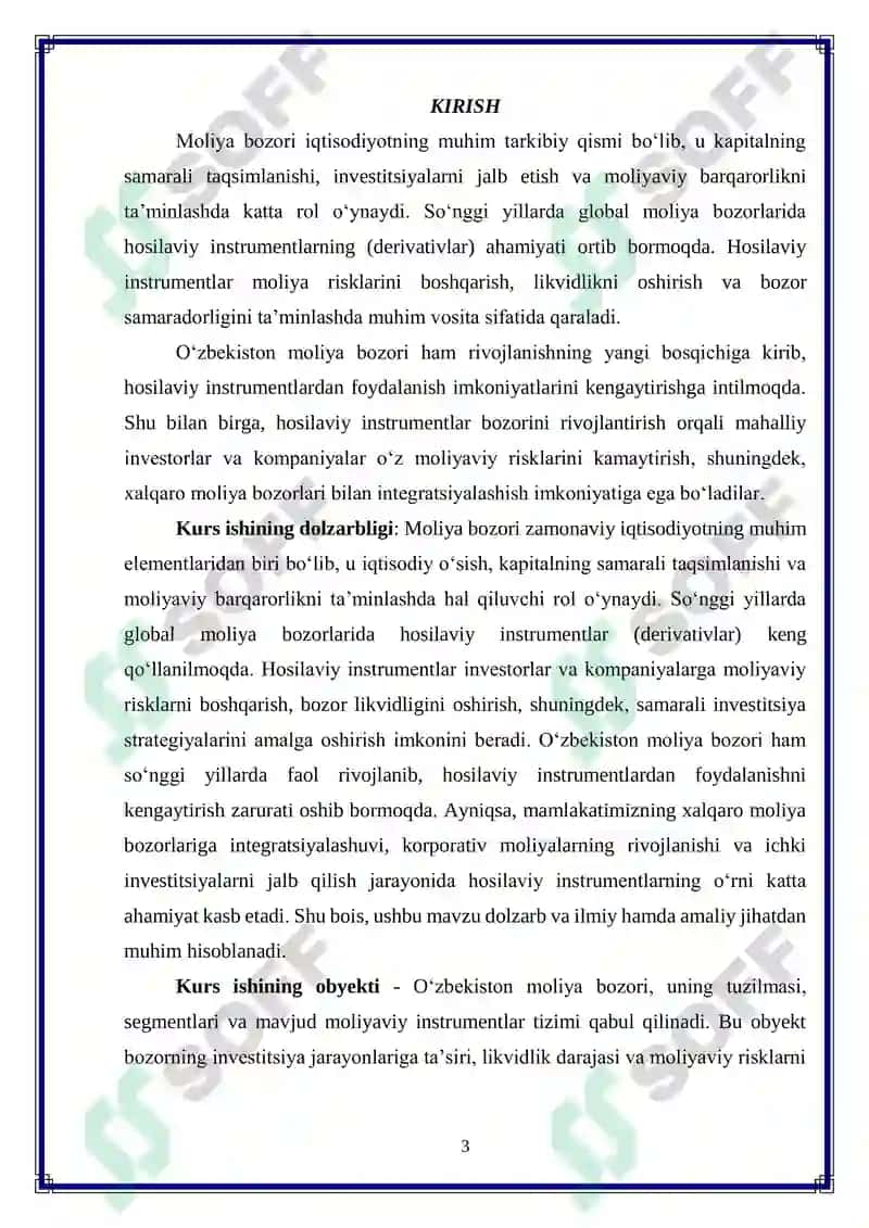 O‘zbekiston moliya bozorida hosilaviy instrumentlardan foydalanishni kengaytirish 3