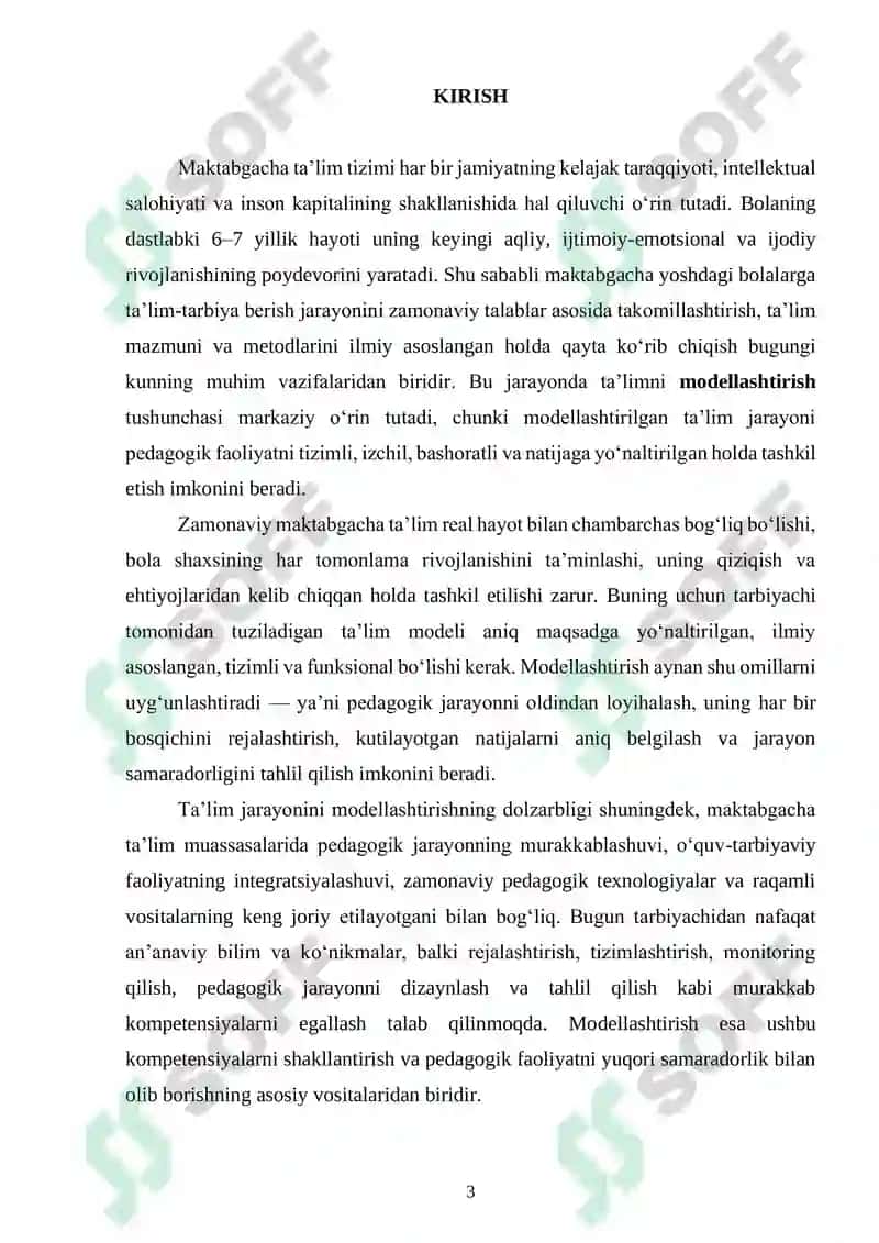 Maktabgacha Ta'limda Pedagogik Jarayonlarni Loyiha 3