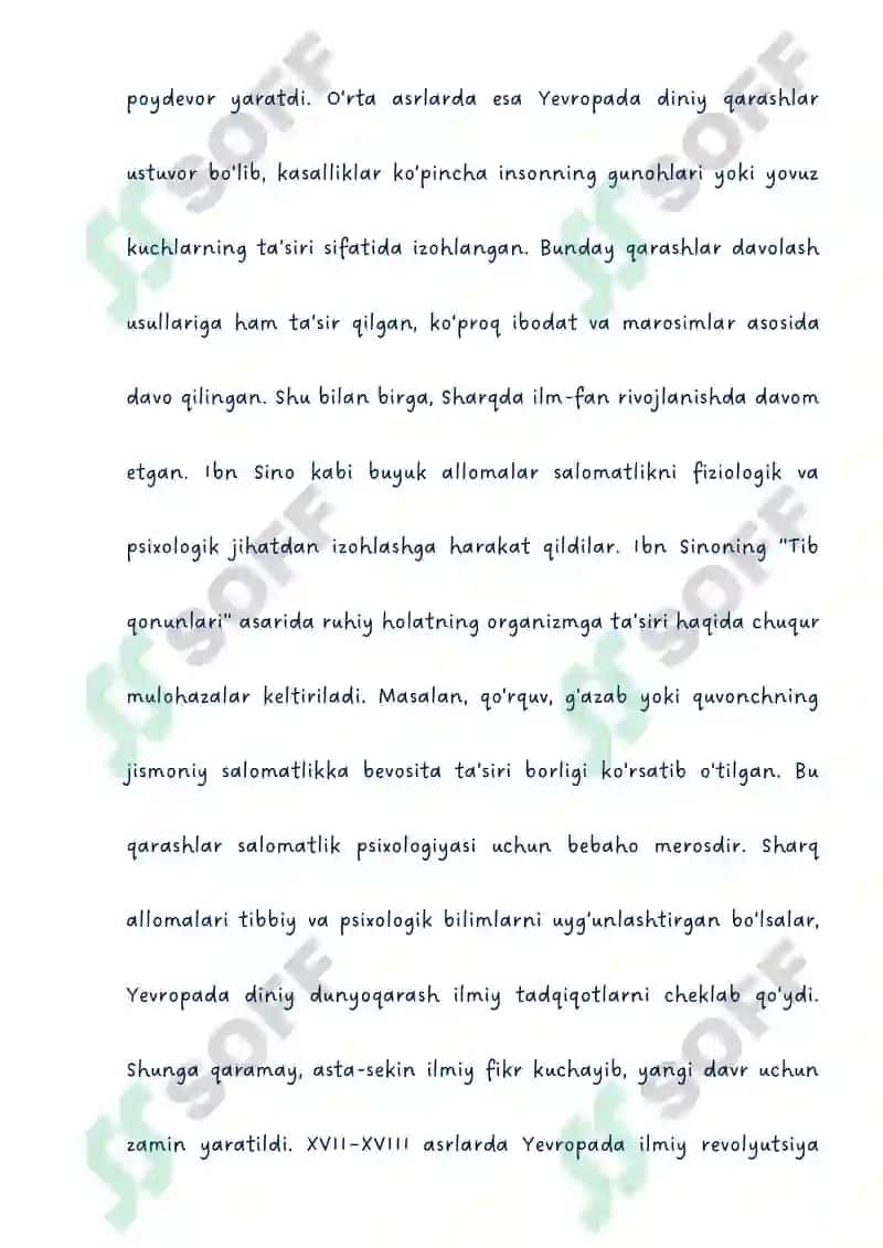 Salomatlik psixologiyasi muammosining rivojlanish tarixi 3