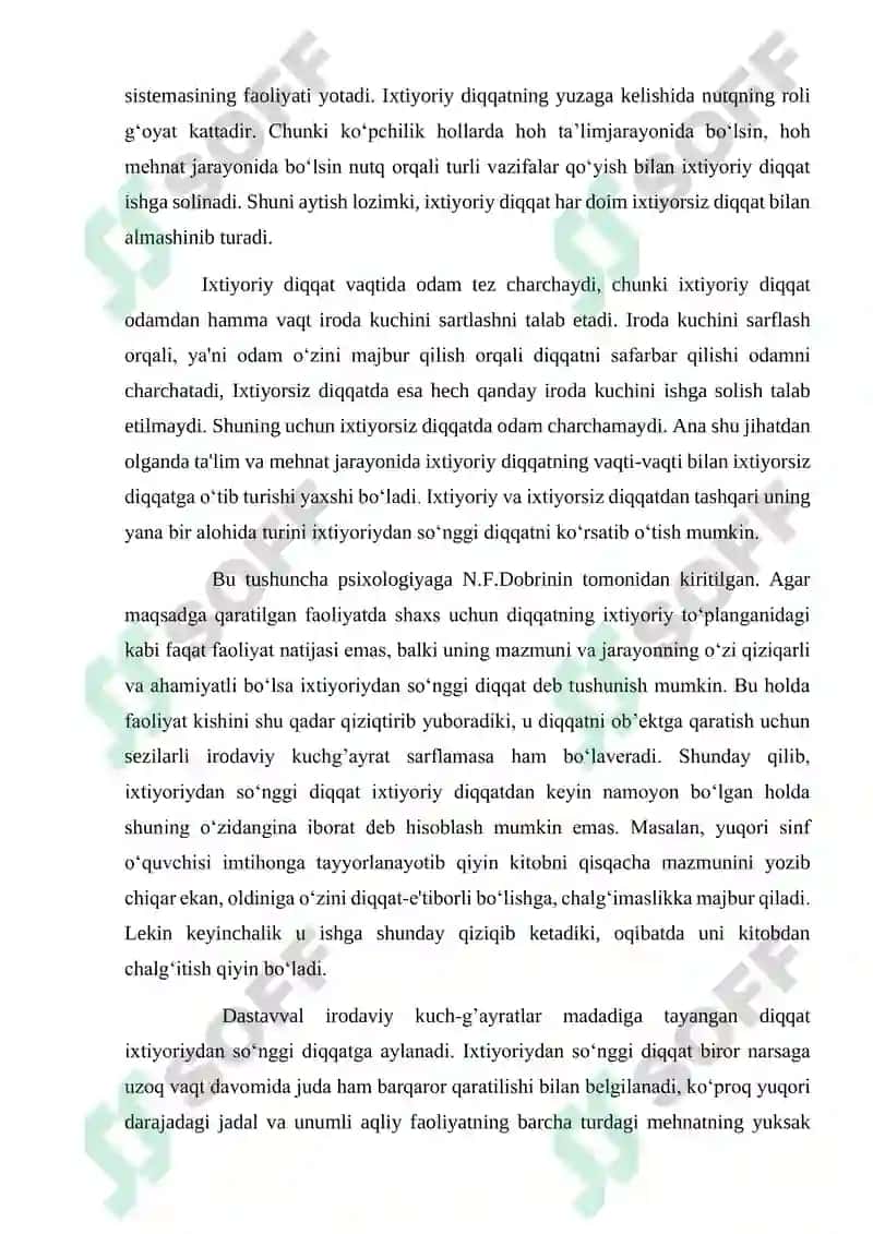 Diqqatning o’ziga xos xususiyatlari 3