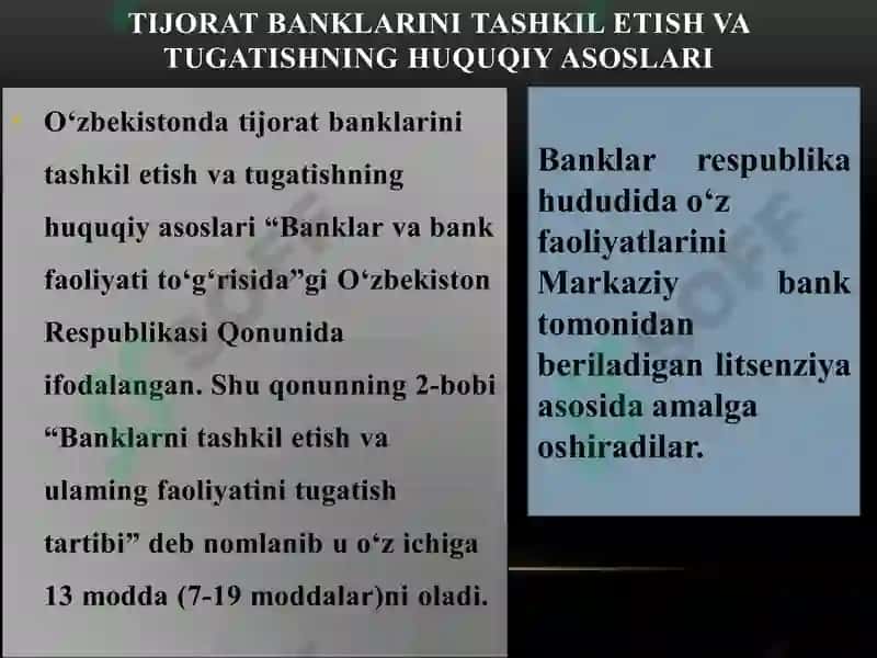 TIJORAT BANKLARI FAOLIYATINI TASHKIL QILISH VA UNING IQTISODIY VA HUQUQIY ASOSLARI 3