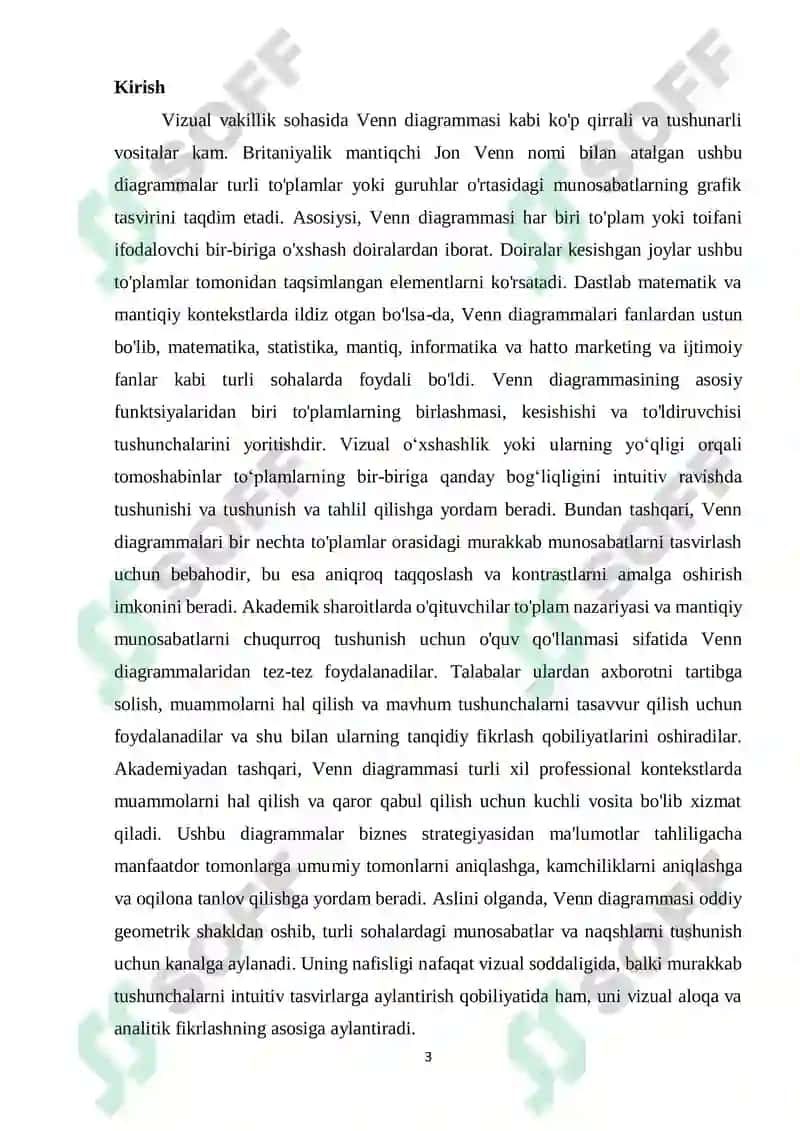 VENN diagrammasining vazifalari 3