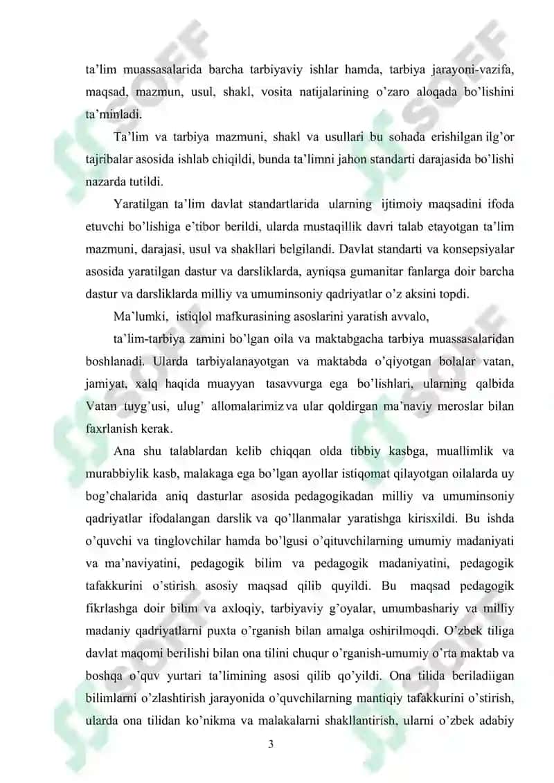 Mustaqil O’zbekistonda ta’lim sohasida amalga oshirilayotgan islohotlar 3