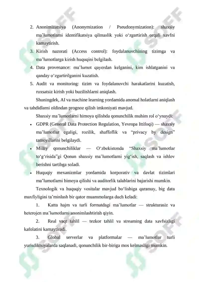 KATTA MA’LUMOTLAR (BIG DATA) ZAMONIDA AXBOROT XAVFSIZLIGI MUAMMOLARI 3
