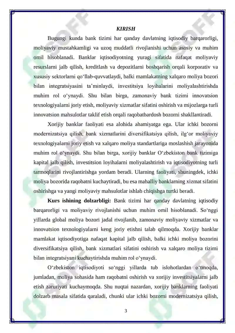 O‘zbekistonda xorijiy banklar faoliyatini rivojlantirish yo‘nalishlari 3