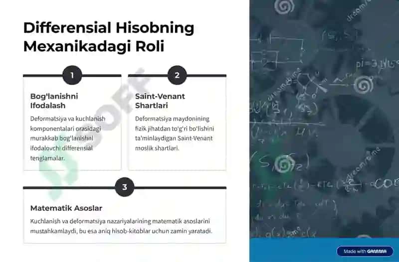 Deformatsiya va Kuchlanish Tahlilida Differensial Hisob Tadbiqlari 3