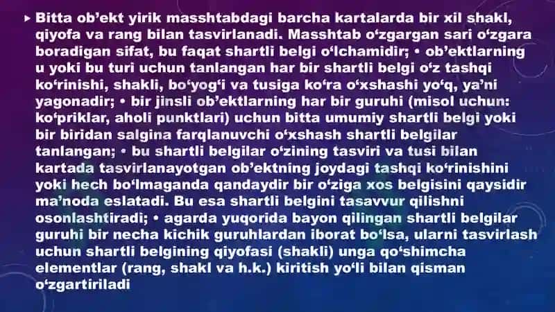 Topografik xarita va joy rejasi. Maxsus xaritalarning mazmuni, turllari va qoʻllanilishi 3