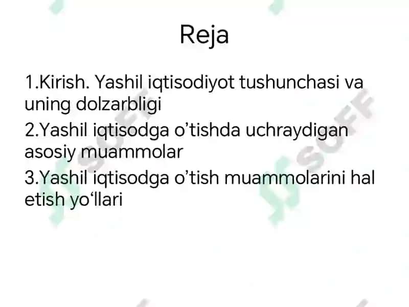 Yashil Iqtisodiyotga O'tish 3