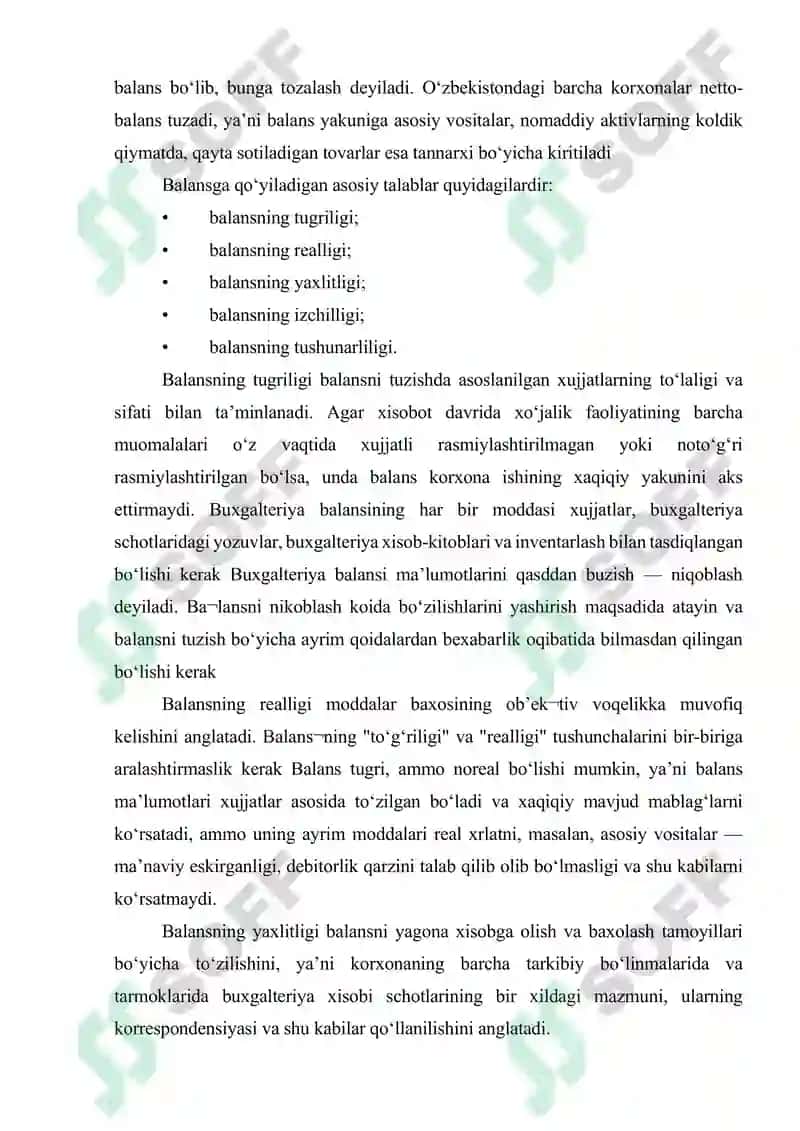BUXGALTERIYA BALANSINING MAZMUNI, TARKIBI, TUZILISHI VA TASNIFLANISHI 3