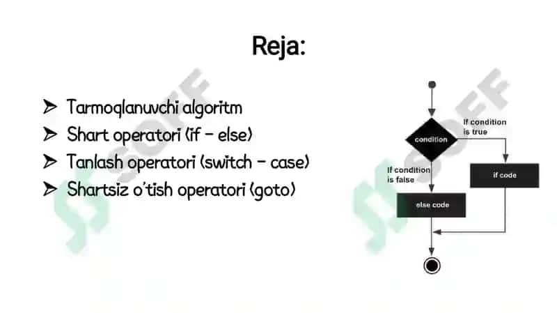 Tarmoqlanish va uzilishlarni tashkil etish operatorlari 3