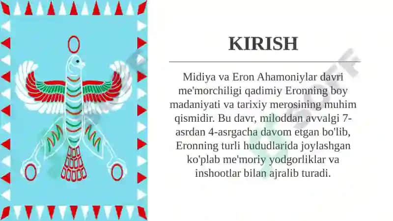 Midiya va Eron Ahamoniylar davri me'morchiligi 3