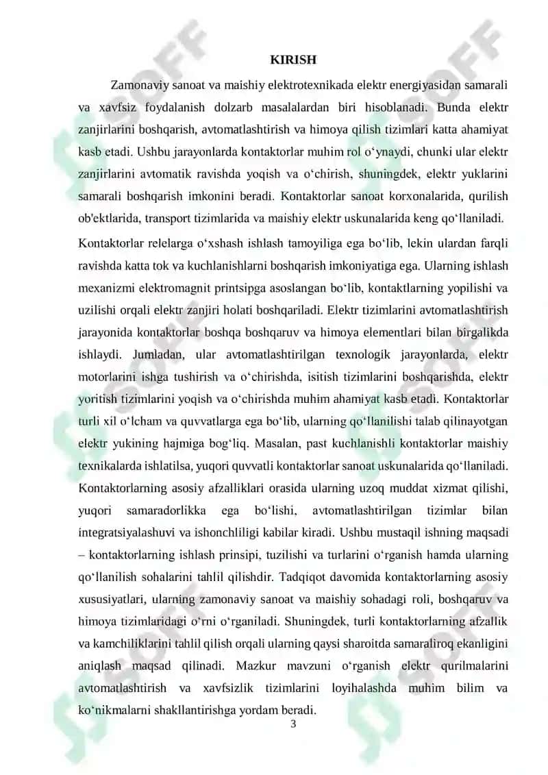Kontaktorlarning koʻrsatmalar 3