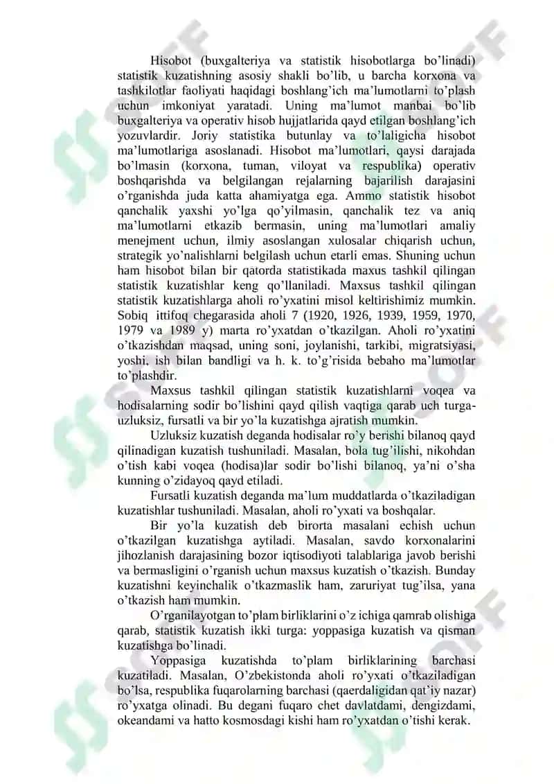 Statistik maʼlumotlarni toʼplash nazariyasi va amaliyoti 3