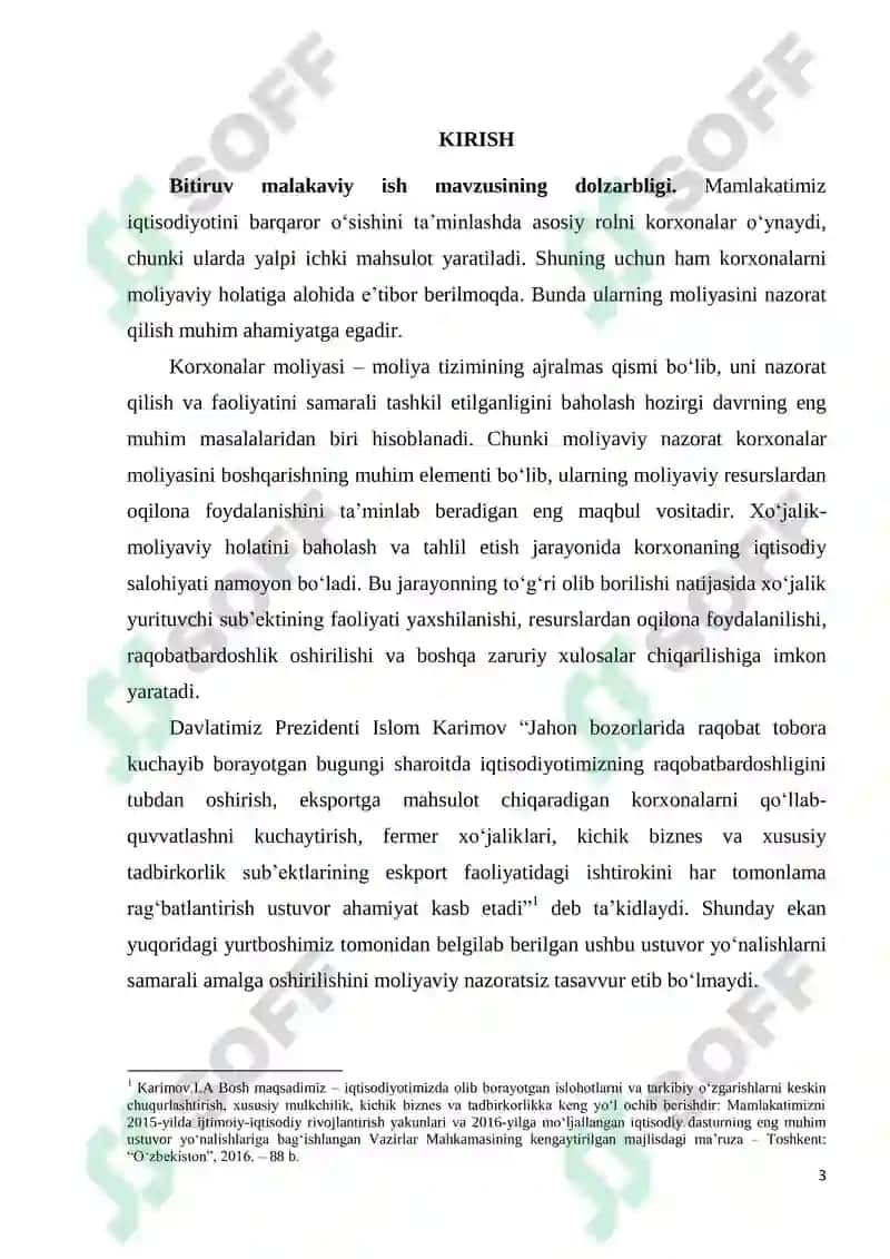 KORXONALAR MOLIYASINI NAZORAT QILISH USULLARI VA ULARNI SAMARALI TASHKIL ETISH YO‘NALISHLARI 3