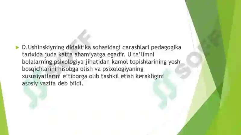 K.D. Ushinskiyning ta'lim va tarbiya sohasidagi xizmatlari 3