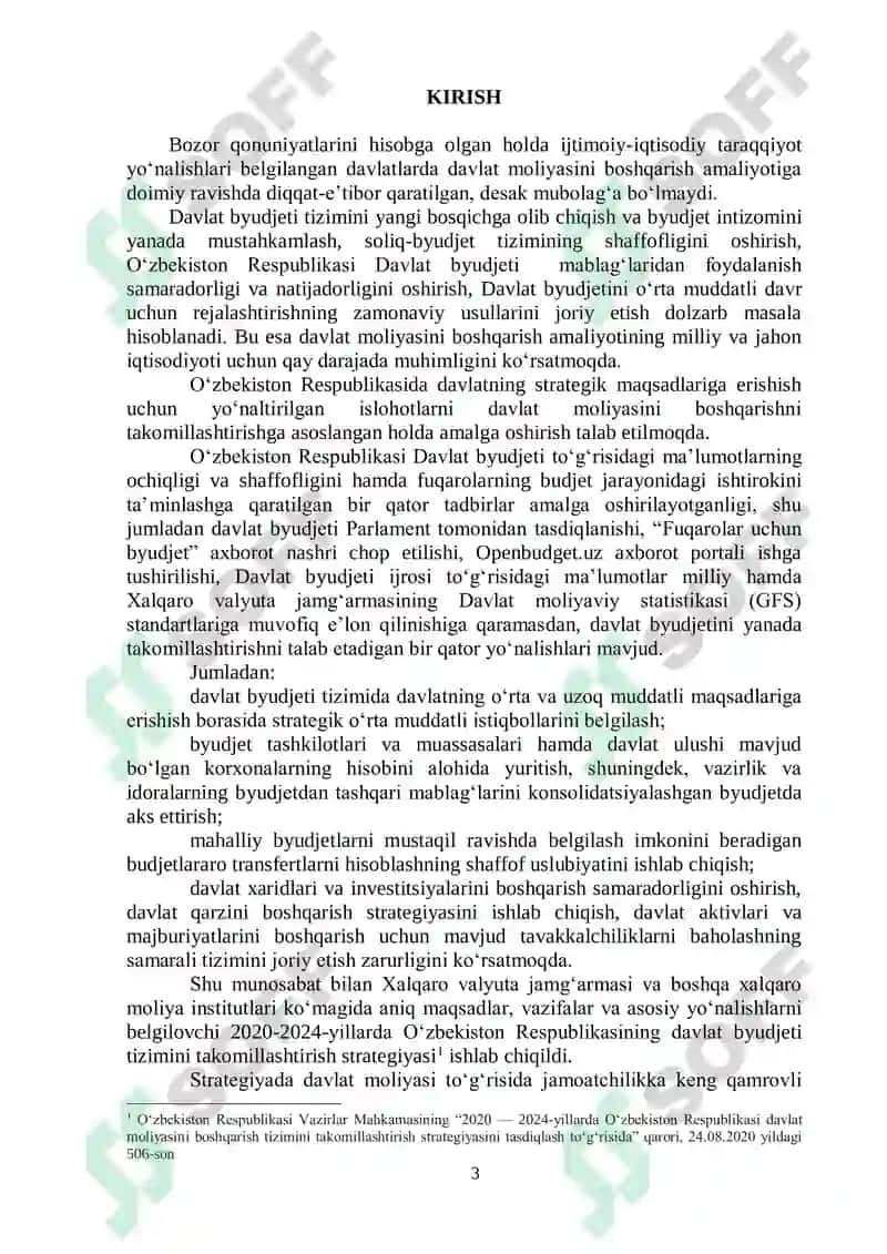 Davlat byudjeti fanidan kurs ishini bajarish boʻyicha uslubiy qoʻllanma 3