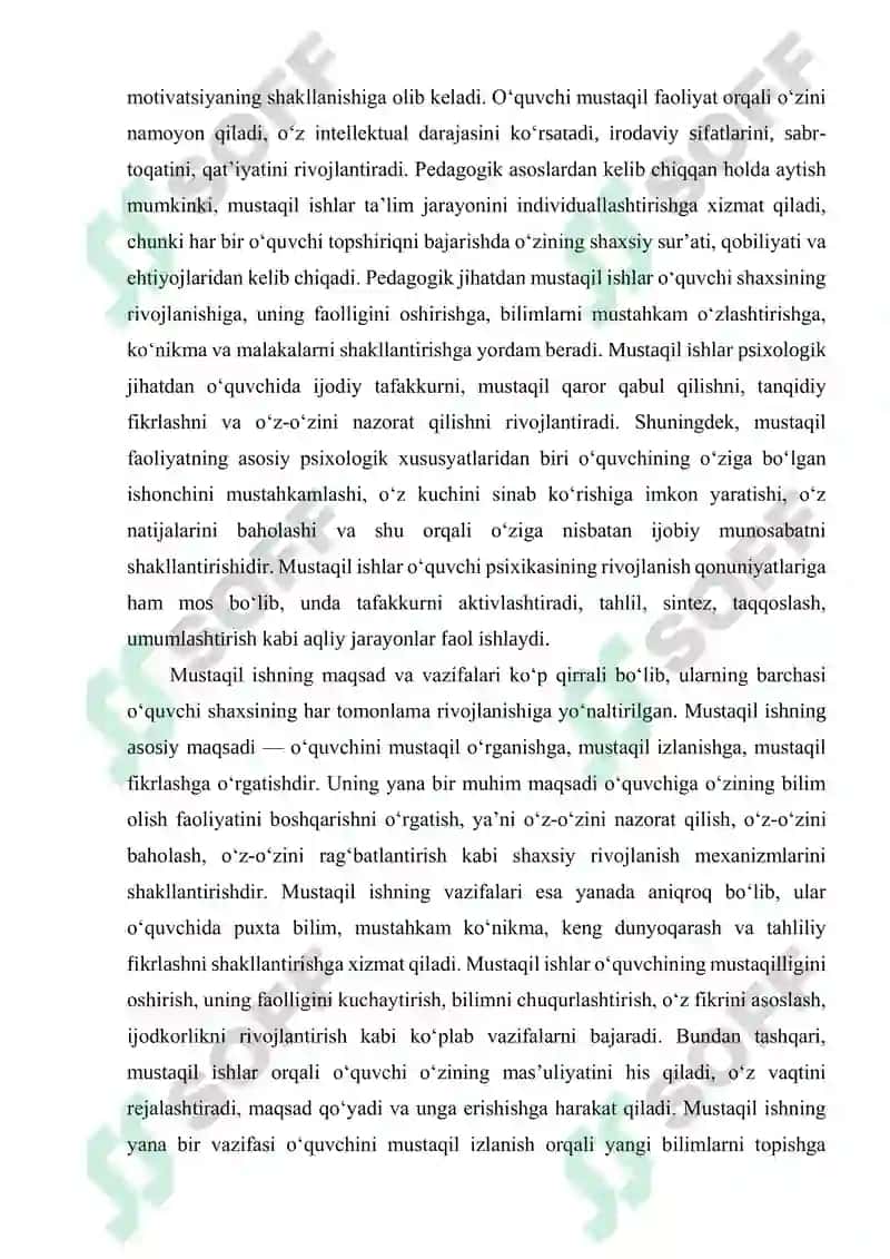 O‘quvchilarning mustaqil ishlarini tashkil etish 3