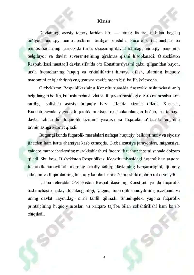 O‘zbekiston Respublikasi Kasaba Uyushmalari Federatsiyasi Mehnat va ijtimoiy munosabatlar akademiyasi Referat 3