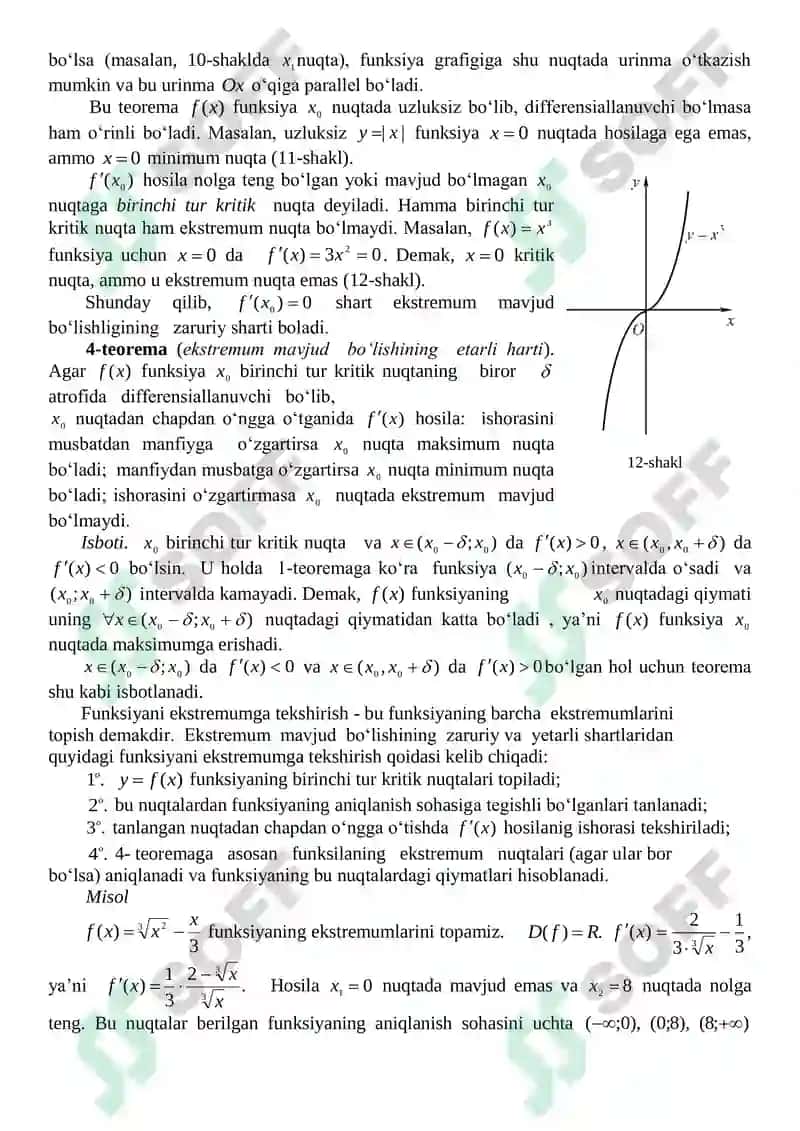 Funksiyaning ekstremumlari 3