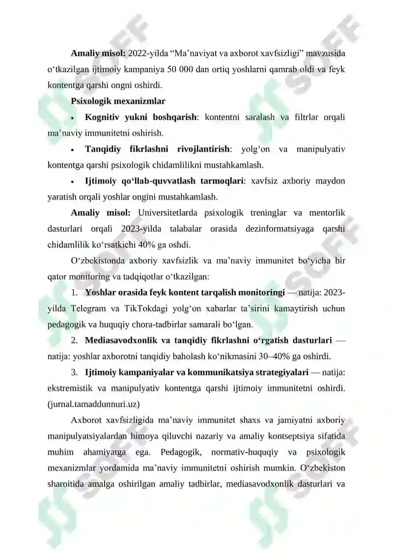 AXBOROT XAVFSIZLIGIDA MA’NAVIY IMMUNITETNING O‘RNI VA MEXANIZMLARI 3