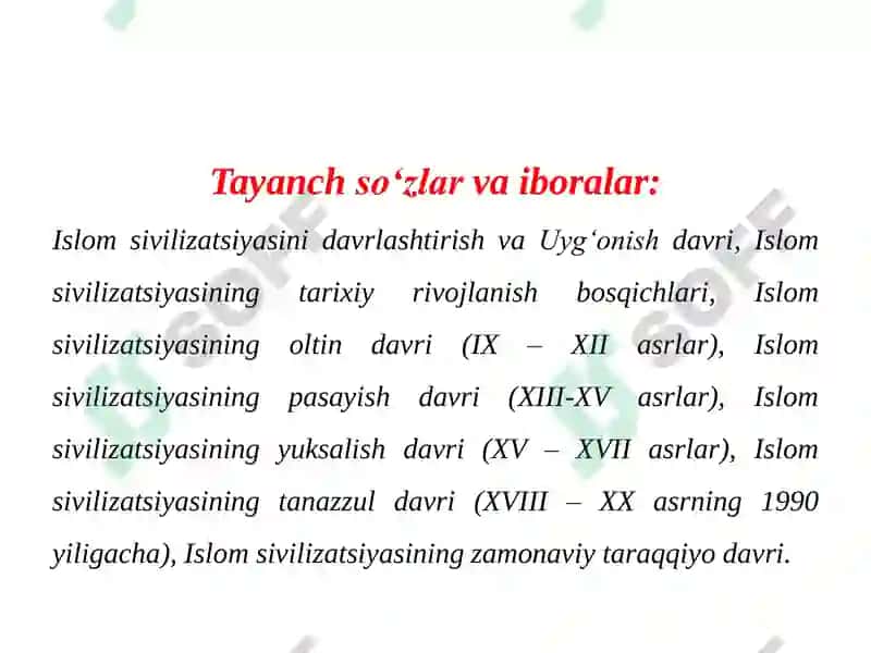 Islom sivilizatsiyasining tarixiy rivojlanish bosqichlari 3