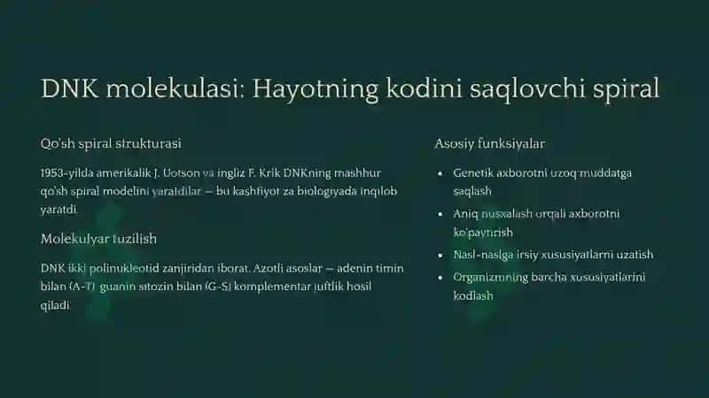 Irsiy Axborotning Molekulyar Asoslari 3