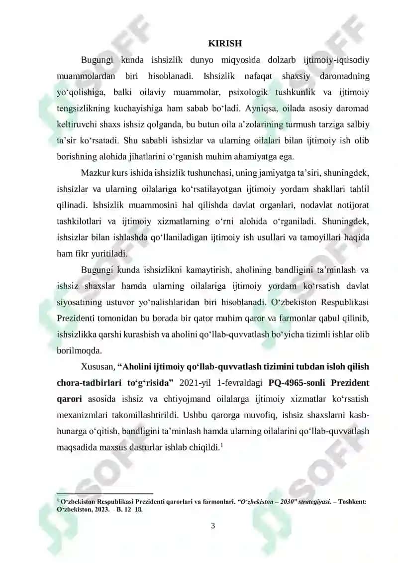 Ishsizlar va ular oilalar bilan ijtimoiy ishning alohida jihatlari 3