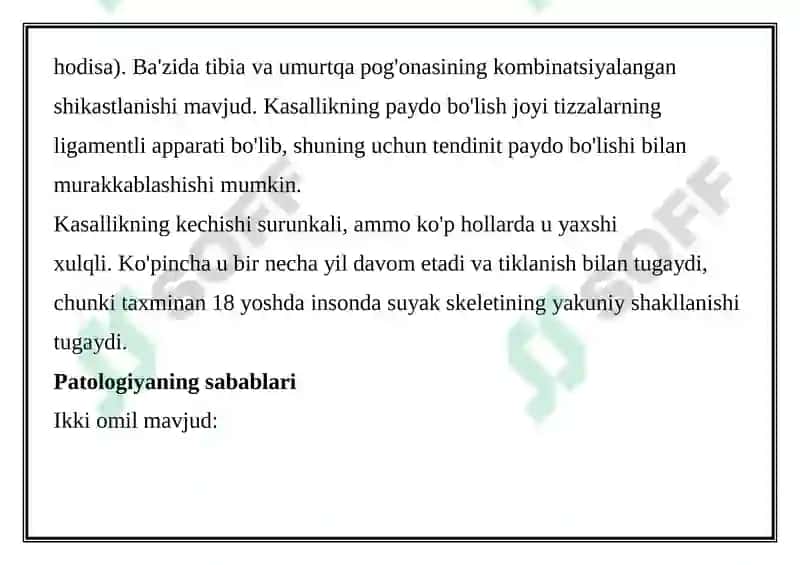 Suyakning Osteoxondropatiyasi 3