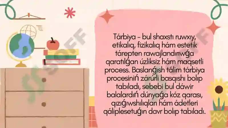 Baslanǵish klaslarda tárbiya procesi 3