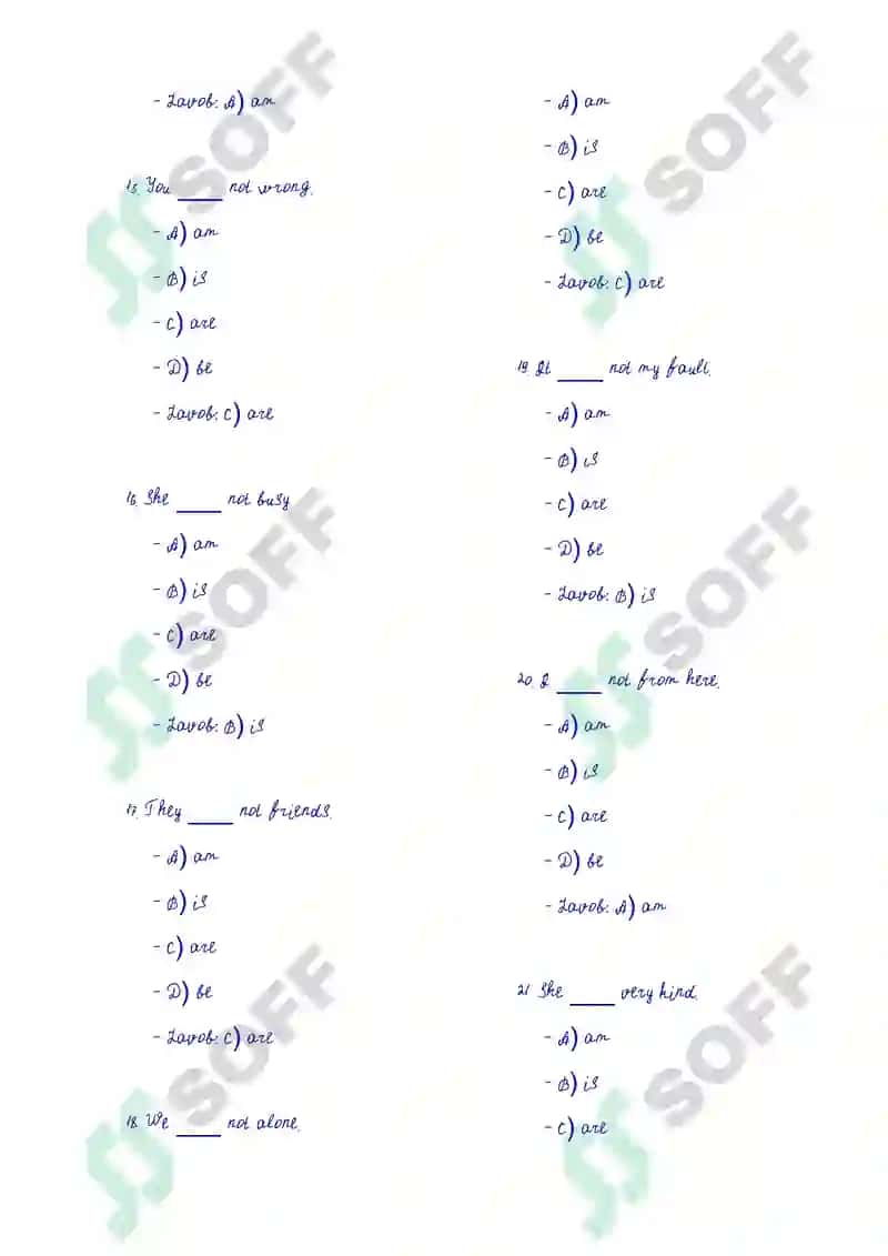 English Language Test Questions 3