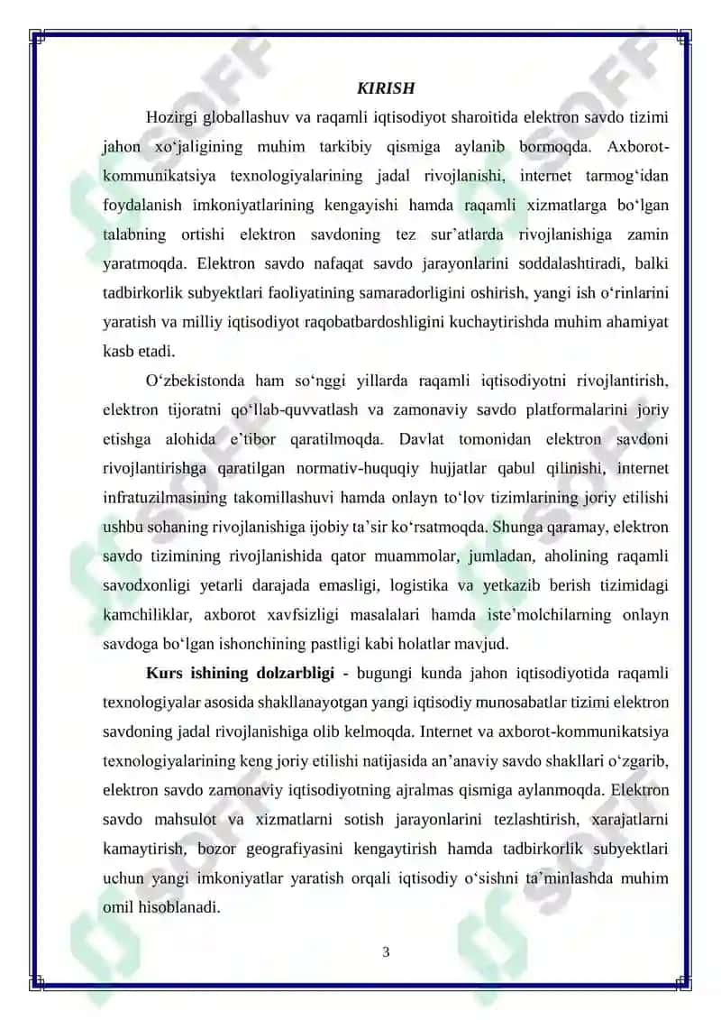 O‘zbekistonda elektron savdo tizimini rivojlantirish muammolari va istiqbollari 3