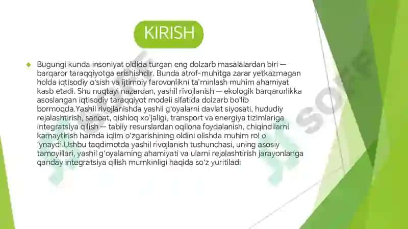 Yashil rivojlanishni rejalashtirishda yashil g'oyalarni integratsiyasi 3