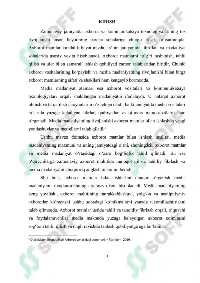 Axborot matnlar bilan ishlash va media madaniyat 3