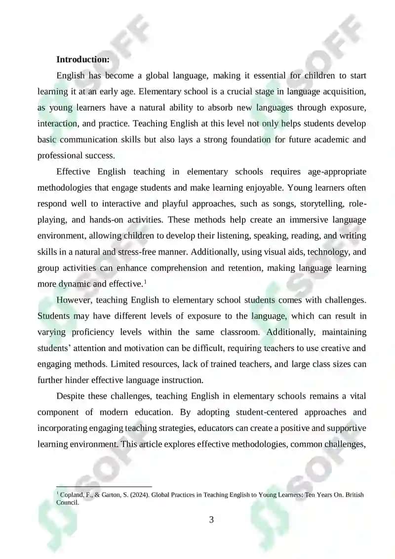 Teaching English for the Elementary School 3