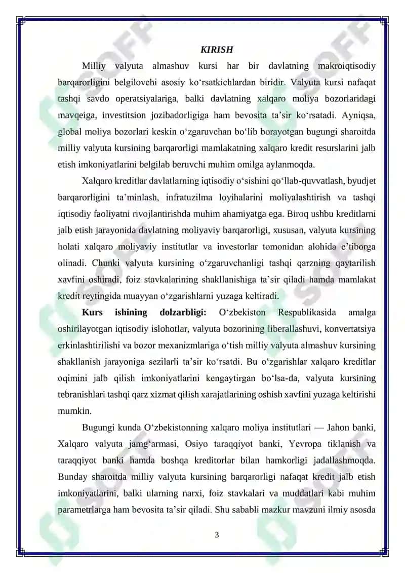 Milliy valyuta almashuv kursining xalqaro kreditlarni jalb etishga ta’siri 3