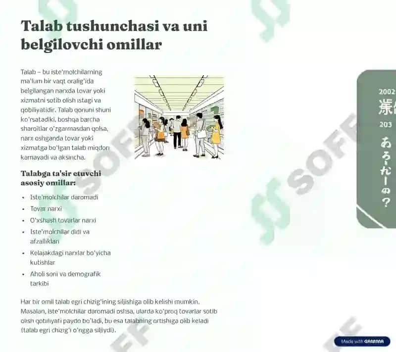 Talab va taklif ularga ta'sir etuvchi omillar 3