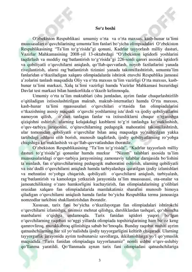 TARIX FANIDAN OLIMPIADAGA TAYYORLANAMIZ 3