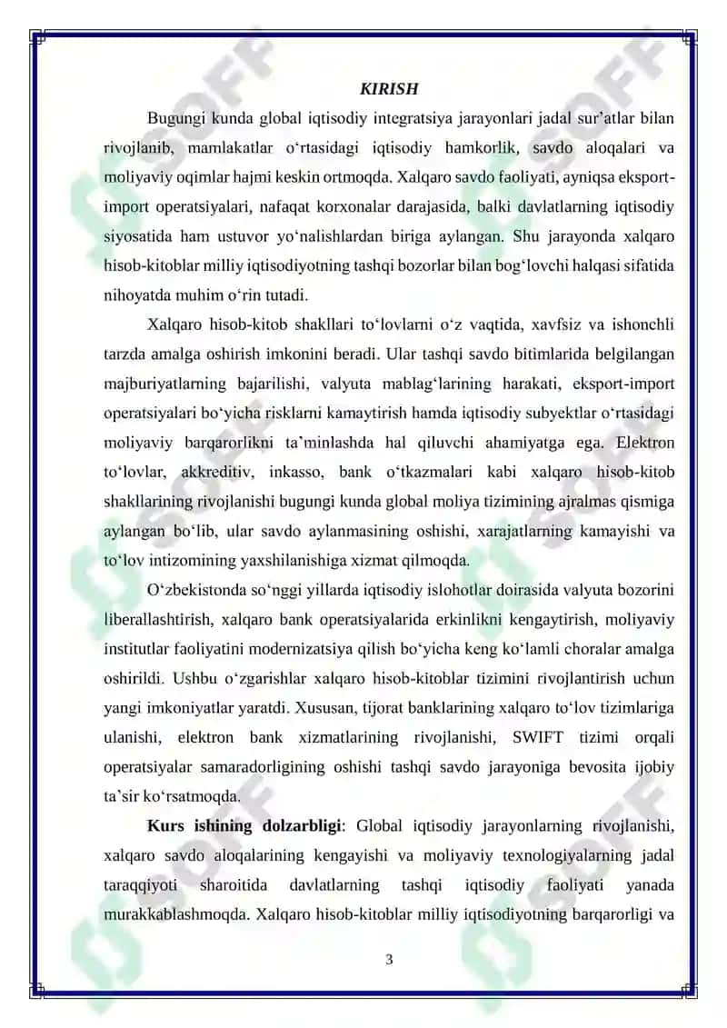 O‘zbekistonda xalqaro hisob-kitob shakllaridan foydalanishni kengaytirish 3
