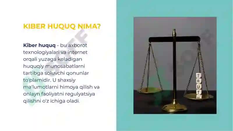 Kiber huquq va kiberjinoyatlar tushunchasi va predmeti. 3