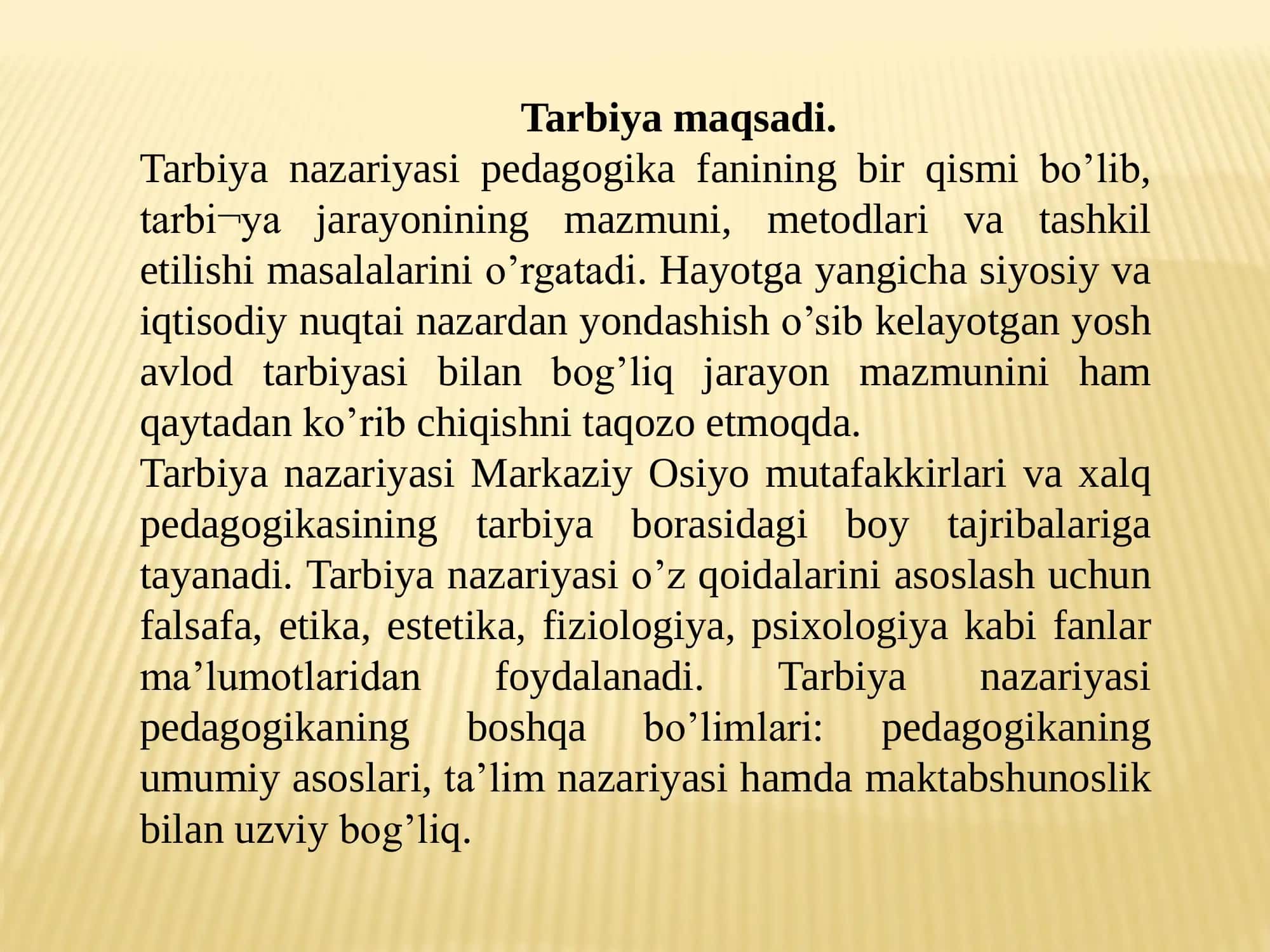 Pedagogik jarayonda tarbiyaning mazmuni uning shakllari va metodlari 3