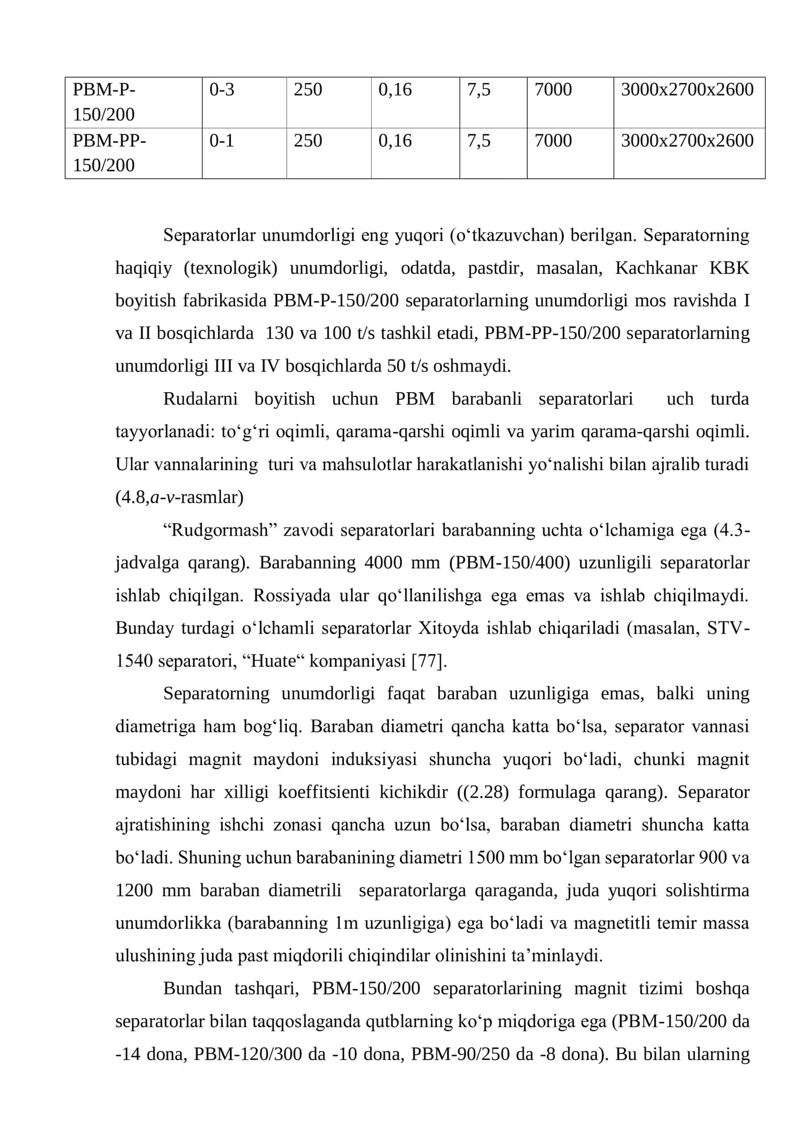 Kuchli magnit xossasiga ega rudalarni ho‘l usulda kuchsiz  magnit saralagichlarda boyitish 3