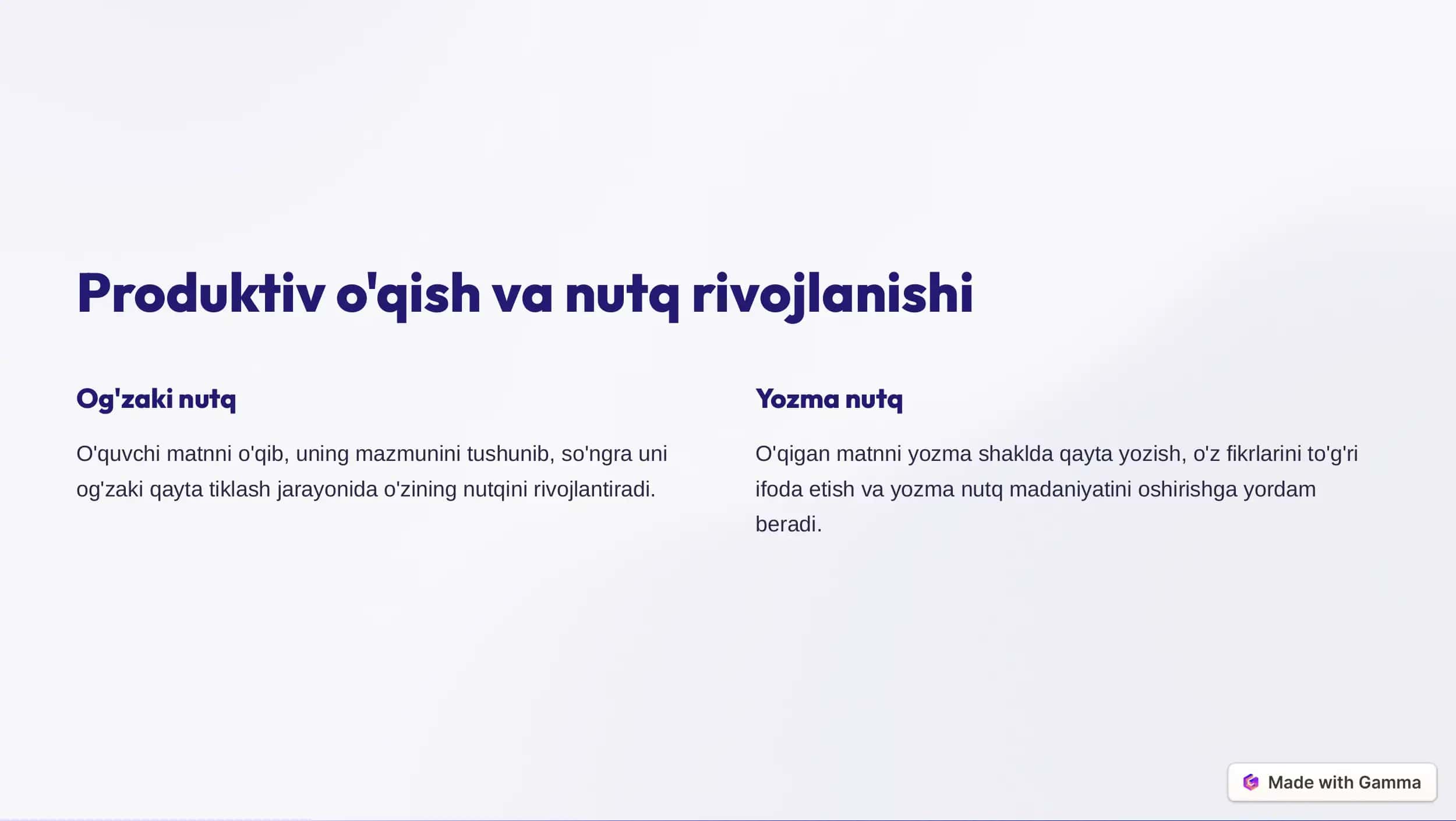 Produktiv o'qish vositasida 3