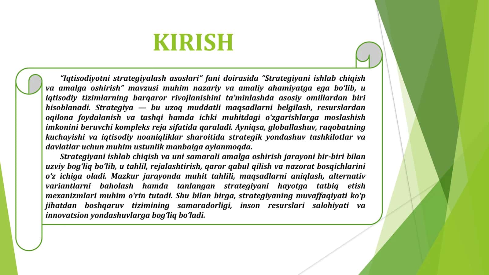 Strategiyani ishlab chiqish va amalga oshirish 3