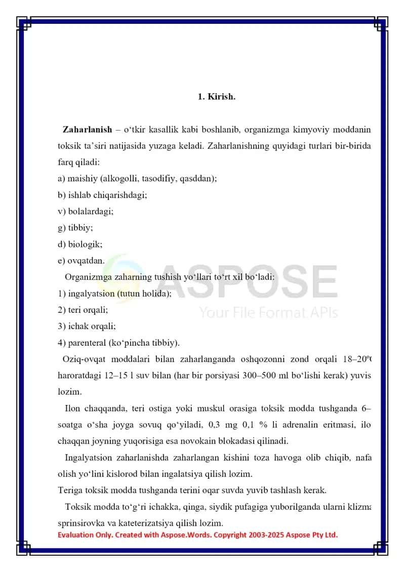 12. Zaharli moddalarning toksikokinetika va toksikodinamikasi. Referat 9 bet. 3